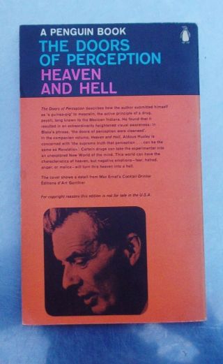Aldous Huxley THE DOORS OF PERCEPTION / HEAVEN AND HELL Penguin 1965 Vintage pb 2