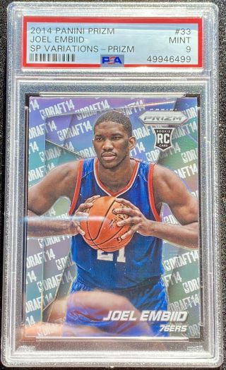 2014 - 15 Panini Prizm Joel Embiid Rc Psa 9 Sp Variations Silver 33 Rookie Invest