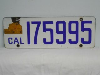 1917 California Porcelain License Plate On Poppy Matches Plate