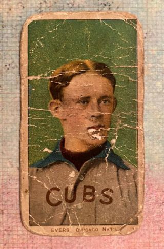 T206 1909 - 11 Johnny Evers HOF,  Portrait Piedmont 150,  Low Grade,  Cubs,  Rare 2