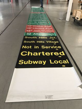 Vintage Pittsburgh Lrv Pcc Trolley Roll Sign Drake Overview Beechview Library