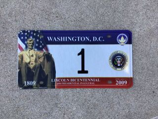 2009 - Washington D.  C.  - 56th Inaugural - License Plate - Lincoln Bicentennial