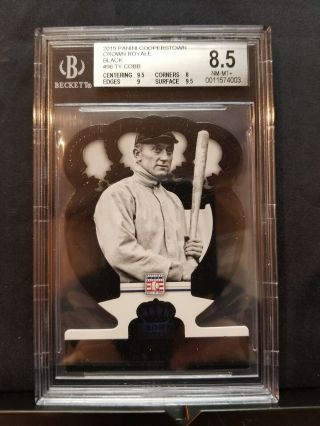 2015 Ty Cobb Panini Cooperstown Crown Royale Black Serial 1/1 Bgs 8.  5