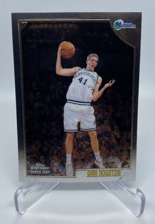 Dirk Nowitzki Rc 1998 - 99 Topps Chrome Basketball Rookie Card 154 Mavericks