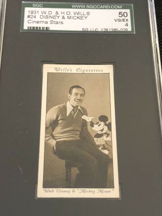 1931 Wd & Ho Wills Walt Disney & Mickey Mouse 24 Rc Sgc4 Hot