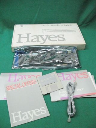 Nos Ibm Ps/2 Hayes Smartmodem 2400p Internal Modem With Driver Disk And Docs