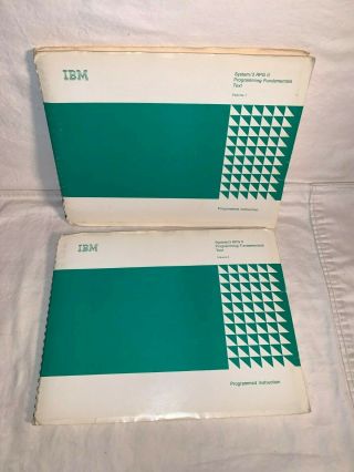 1970 Vintage Ibm System 3 Rpg Ii Programming Fundamentals Text Vol 1 & 2 Book