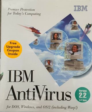 Ibm Anti Virus Version 2.  2 Circa 1995.  3.  5 " Floppy Discs.  Factory.