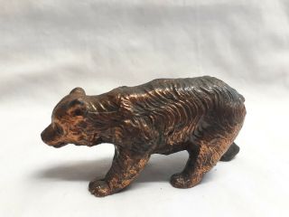 Vtg Solid Copper? Bronze? Brown Bear Grizzly Bear Figurine/paper Wieght