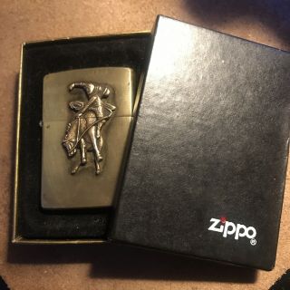 Vintage 1994 Marlboro Country Store Zippo Lighter Bucking Bronco /horse Brass 1