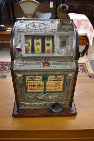 Antique 1920 ' s Mills Nickel Owl Liberty Bell Slot Machine,  Coin Op 2