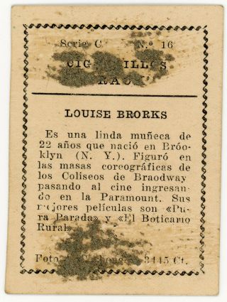 1920s Spanish Cigarette Card Iconic Silent Film Flapper Louise Brooks 3