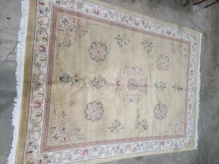Art Deco Chinese Antique Rug Wool Hand - Knotted Floral Oriental Area Rug 12 