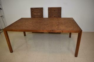 Mid Century Modern Olivewood Dining Table With Two Leaves 110 "