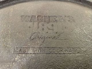 VINTAGE WAGNER 1891 10 - 1/4” CAST IRON Griddle SKILLET PAN 3