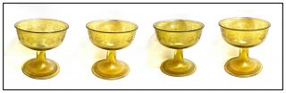 Louis Comfort Tiffany 4 Favrile Glass Coupe Chalices Bowl Hand Signed Antique