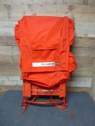 Vintage " World Famous " The Everest No 229 Aluminum Frame W/ 228 Back Pack Orange