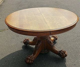 Awesome Antique Oak Dining Room Table Circa 1890 Seats 8 - 10 People We Ship