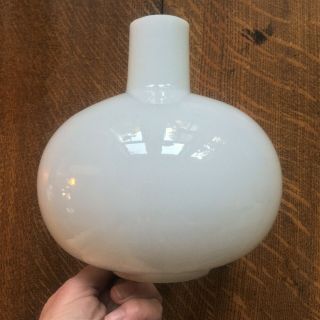 Vintage White Milk Glass Hurricane Oil Lamp Chimney Globe 2 7/8 " Fitter