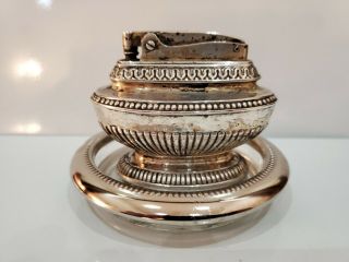 Vintage Ronson Queen Anne Silver Table Lighter,  Ashtray Set 290/13