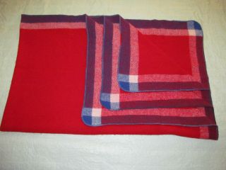 Vintage American Airlines Wool Blend Cabin Blanket Red White Blue 60s 70s V1 Rt