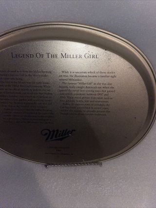 Vintage 1989 Miller High Life Beer Tray Legend of Miller Girl on Moon Beer Tray 3