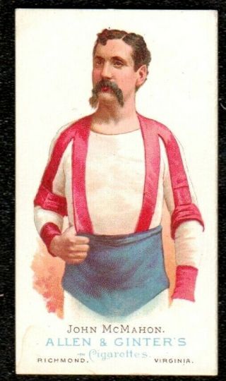 1888 Allen & Ginter The Worlds Champions Wrestler John Mcmahon Cigarette Card