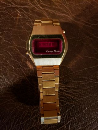 Vintage 1970’s Compu Chron Led Watch Made In Japan Parts Repair Restore