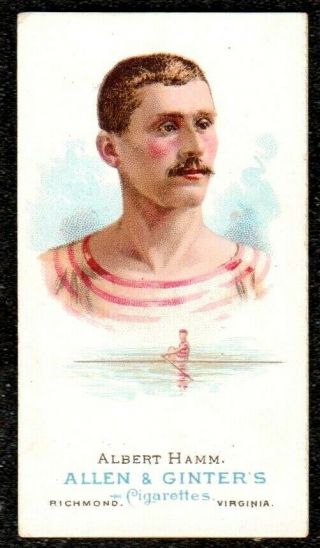 1888 Allen & Ginter The Worlds Champions Oarsmen Albert Hamm Cigarette Card