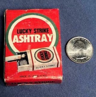 Vintage Lucky Strike Cigarettes Personal Ashtray Matchbook - Size