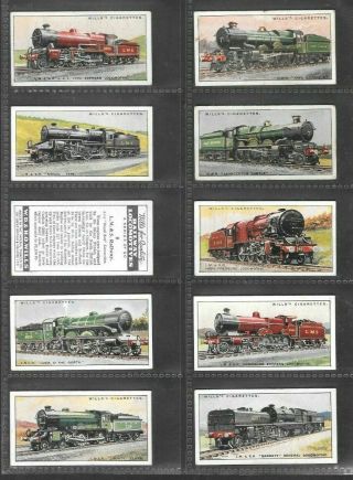 Wills 1930 Intriguing (railway) Full 50 Card Set  Railway Locomotives