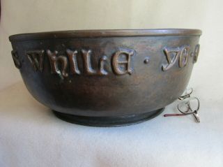 Antique Arts & Crafts 1910s,  Hand Hammered Copper Bowl,  Gather The Rose Buds NR 5