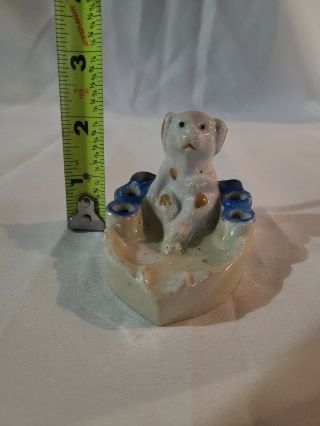 Vintage White Brown Spotted Dog Ashtray Porcelain/Ceramic Made In Japan 2