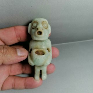 Pre - Columbian Mayan Jade Figure From Mexico.  Ca.  650 Ad.