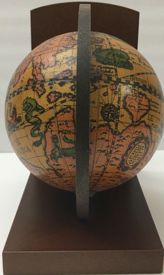Vintage Bookend Book End Mid Century Wood Rotate GLOBE Made in ITALY - One piece 2