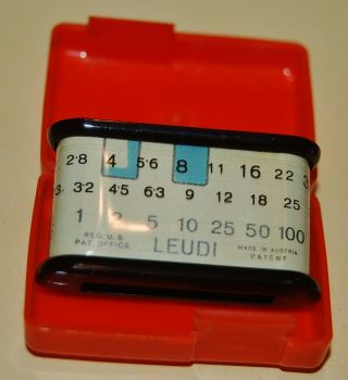 Vintage Leudi Photo Exposure Meter & Bakalite Case, 2