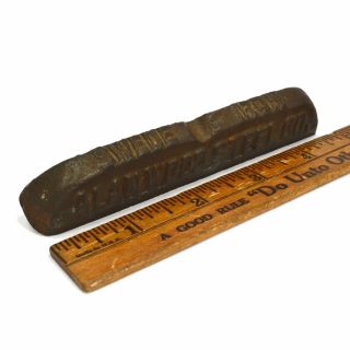 Antique Promo Pen Rest / Paperweight Cast Iron " Alan Wood Steel Co.  " Advertising