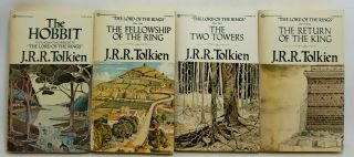 Vintage Lord Of The Rings Series Fantasy 4 Paperback Books By Jrr Tolkien A466