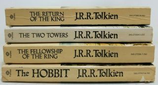 Vintage Lord of the Rings Series Fantasy 4 Paperback Books by JRR Tolkien A466 2