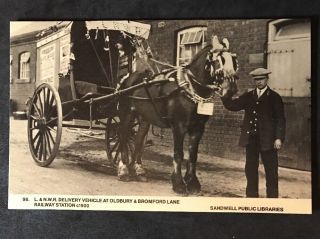 Rp Vintage Postcard - Staffs.  B14 - L & N W R Delivery Vehicle Railway Station