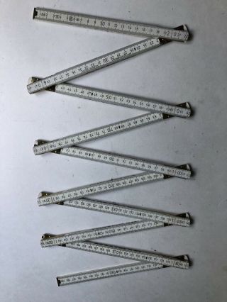 Vintage 2 Meters Folding Wooden Measuring Ruler Spitzenfabrikat Gelenke Oelen