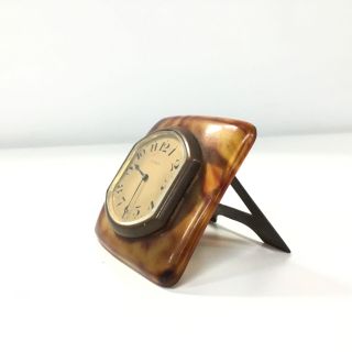 Vintage 8 Days Swiss Made Table Clock W/ Stand - 8 X 7cm 622