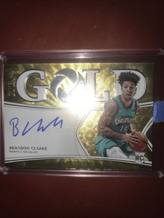 2019 20 Opulence Brandon Clark Autograph Gold Card 25/25 Rookie Card