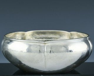 C1960 Kalo Shop Arts & Crafts Design Hand Wrought Sterling Silver Serving Bowl