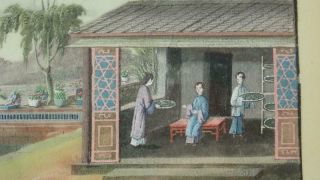 Antique Chinese 19th Century Canton Silk Trade Painting Tea Production Qing 3