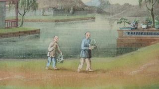 Antique Chinese 19th Century Canton Silk Trade Painting Tea Production Qing 4