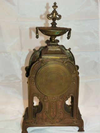 Antique French bronze Renaissence revival mantle clock - Heavy solid bronze 3