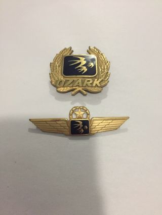 Ozark Airlines Pilots’s Wings,  Hat Badge,  Vintage,  Captain