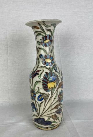 Antique Persian Qajar Islamic Middle Eastern Pottery Vase 19th Or Earlier