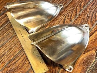 Vintage Pair Wilcox Crittenden (large,  Size 3) Cast Brass Clam Shell Vents